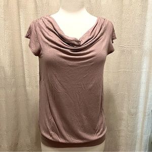 Ann Taylor Loft Drape Neck Top Dusty Rose Size M